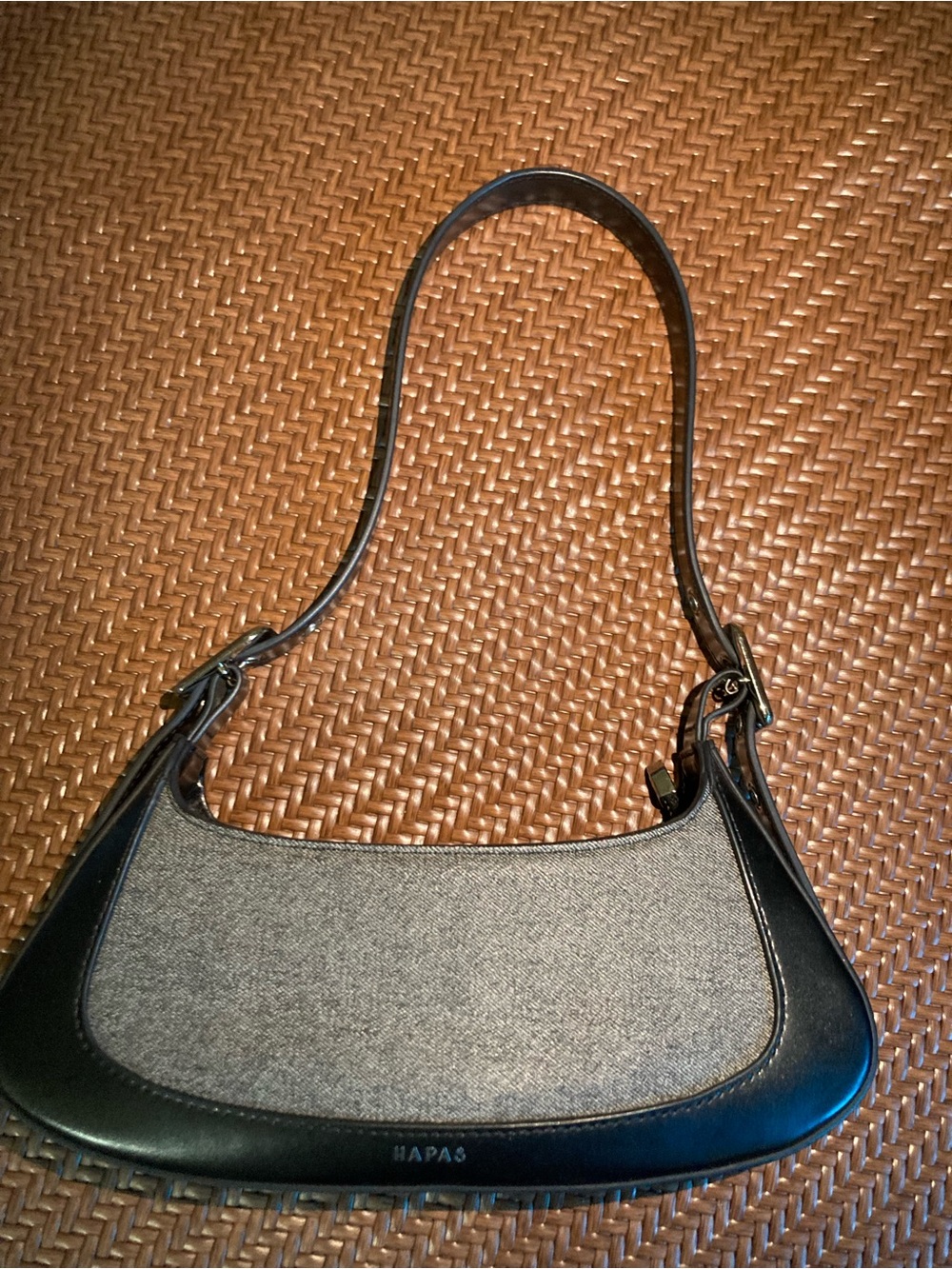 Hapas Black and Gray Shoulder Bag - Chic Everyday Women’s Purse